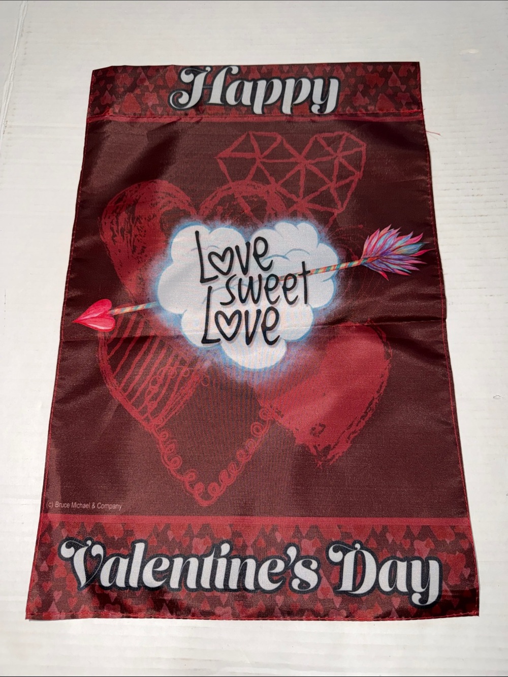 Valentine's Day 'Love Sweet Love' Decorative Lawn Flag - Red